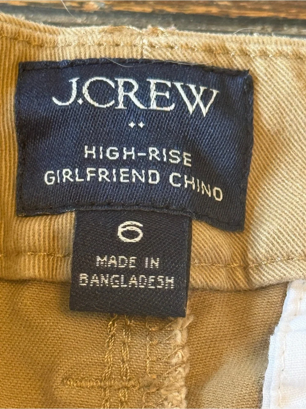EUC J.Crew High Rise Girlfriend Chino Pants size 6